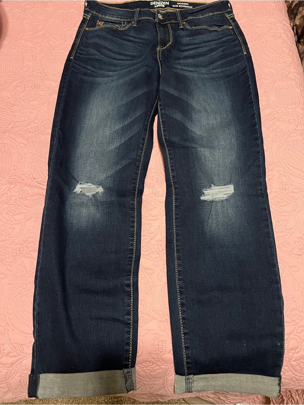 Denizen from Levi's Dark Blue Distressed Women’s Jeans 6